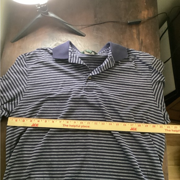 Brooks Brothers Blue Polo Shirt Classic Knit Stripes Sz L - Picture 8 of 9